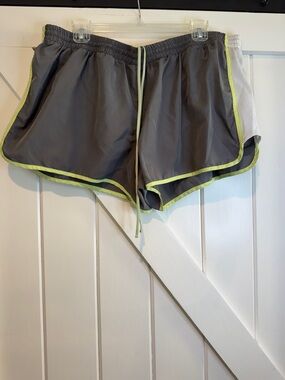 SO Gray Running Shorts with Lime Accent